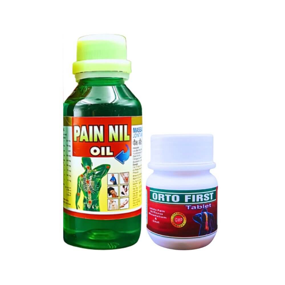 Ayurvedic Pain Nil Oil & Orto First Tablet combo pack (Pack of 2)