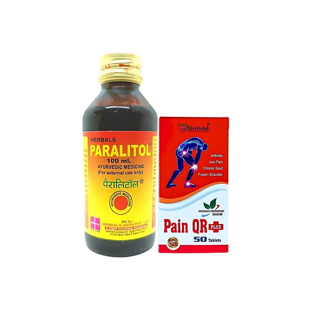 Ayurvedic Paralitol oil & Pain QR Plus Tablet Relieves chronic pain