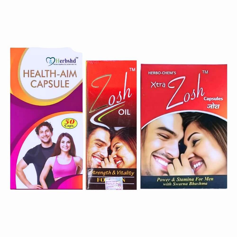 Herbshd Ayurvedic Health Aim Capsule & Xtra Zosh Capsule + Zosh Oil (combo)