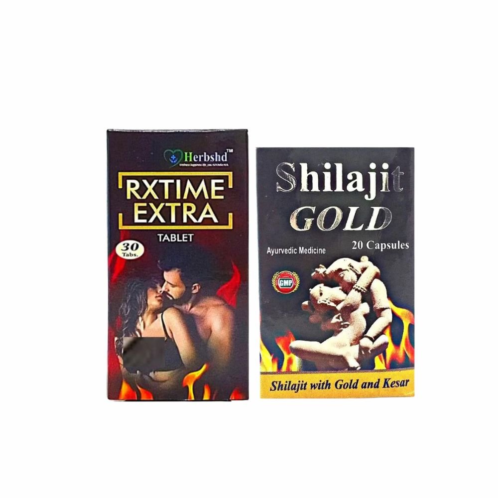 Shilajit Gold capsule & rxtime extra tablet for vitality Increases (combo pack)