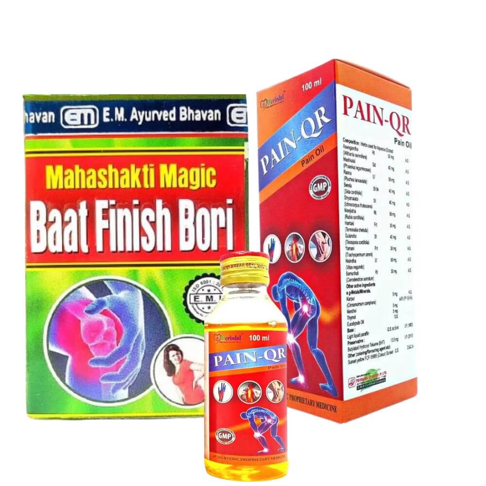 Arthritis Pain Cure Pain - QR Oil & Mahashakti Magic Baat Finish Bori(Combo Pack)