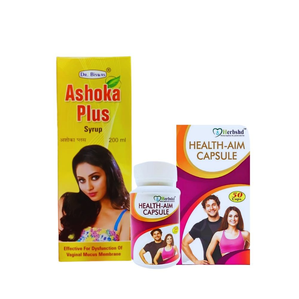 Ayurvedic Ashoka plus syrup & Health aim capsule| 200ml|50capsule (pack of 2)