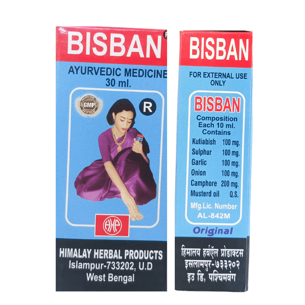 6 Pack Ayurvedic Bisban Oil 30ml for Headache Relief