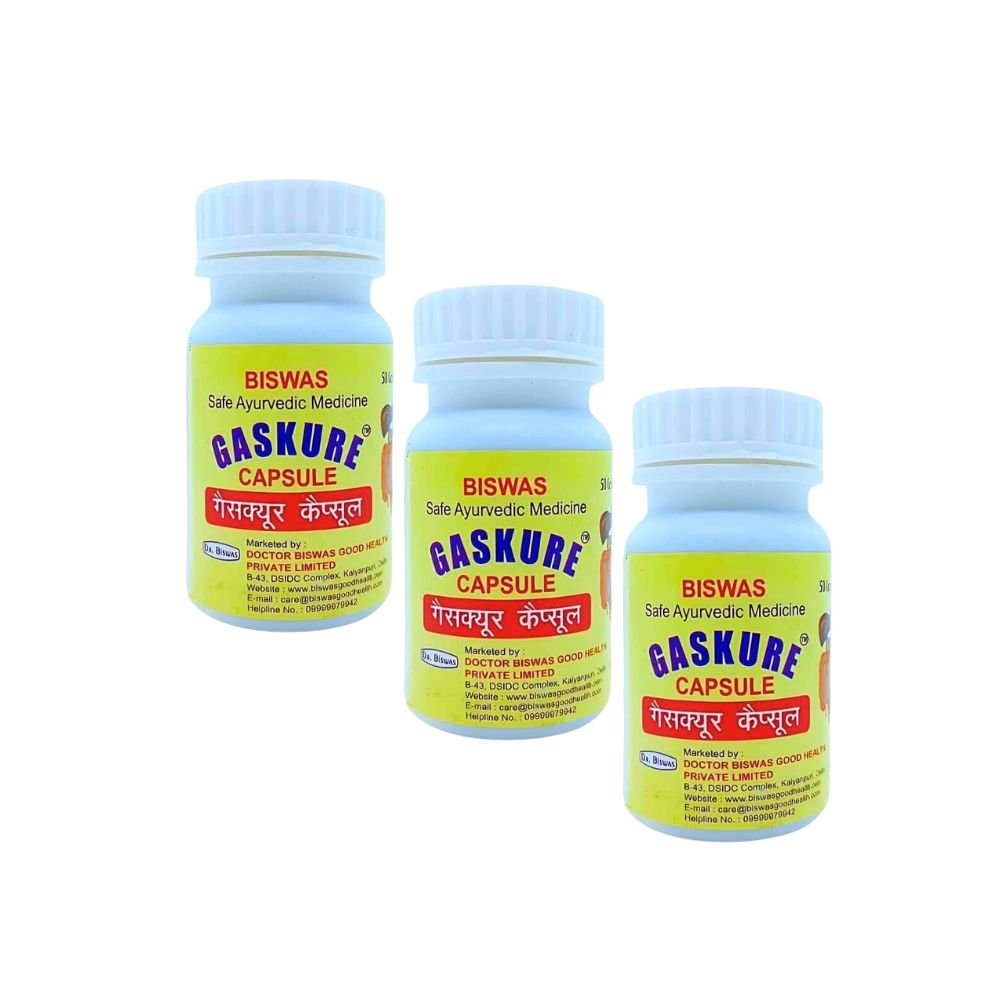 Ayurvedic Dr. Biswas Gaskure Capsule 50'caps (pack of 3)