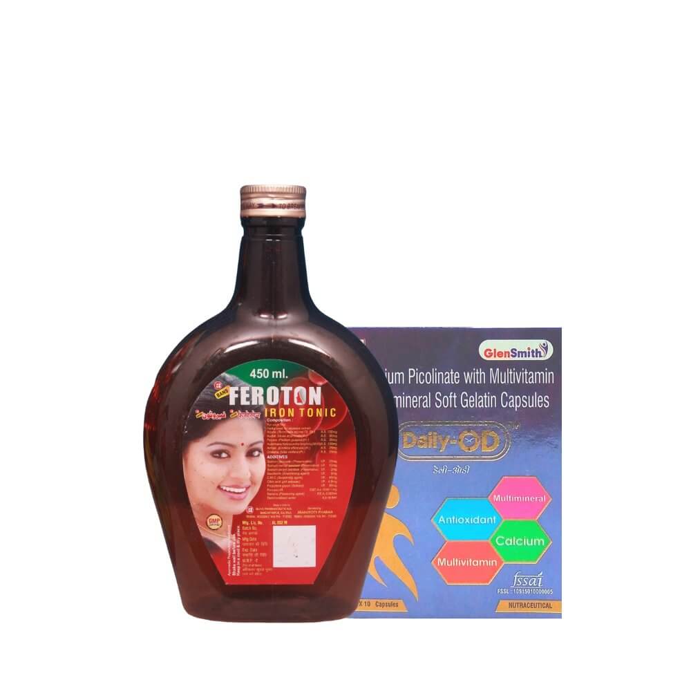 Ayurvedic Feroton Iron Tonic & Daily - OD Capsule (Combo Pack)