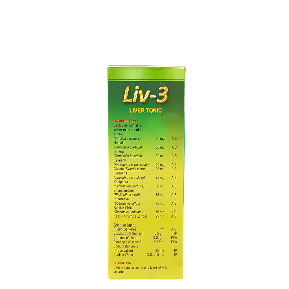 Ayurvedic Liv - 3 Liver Tonic 200ml. Pack Of 5