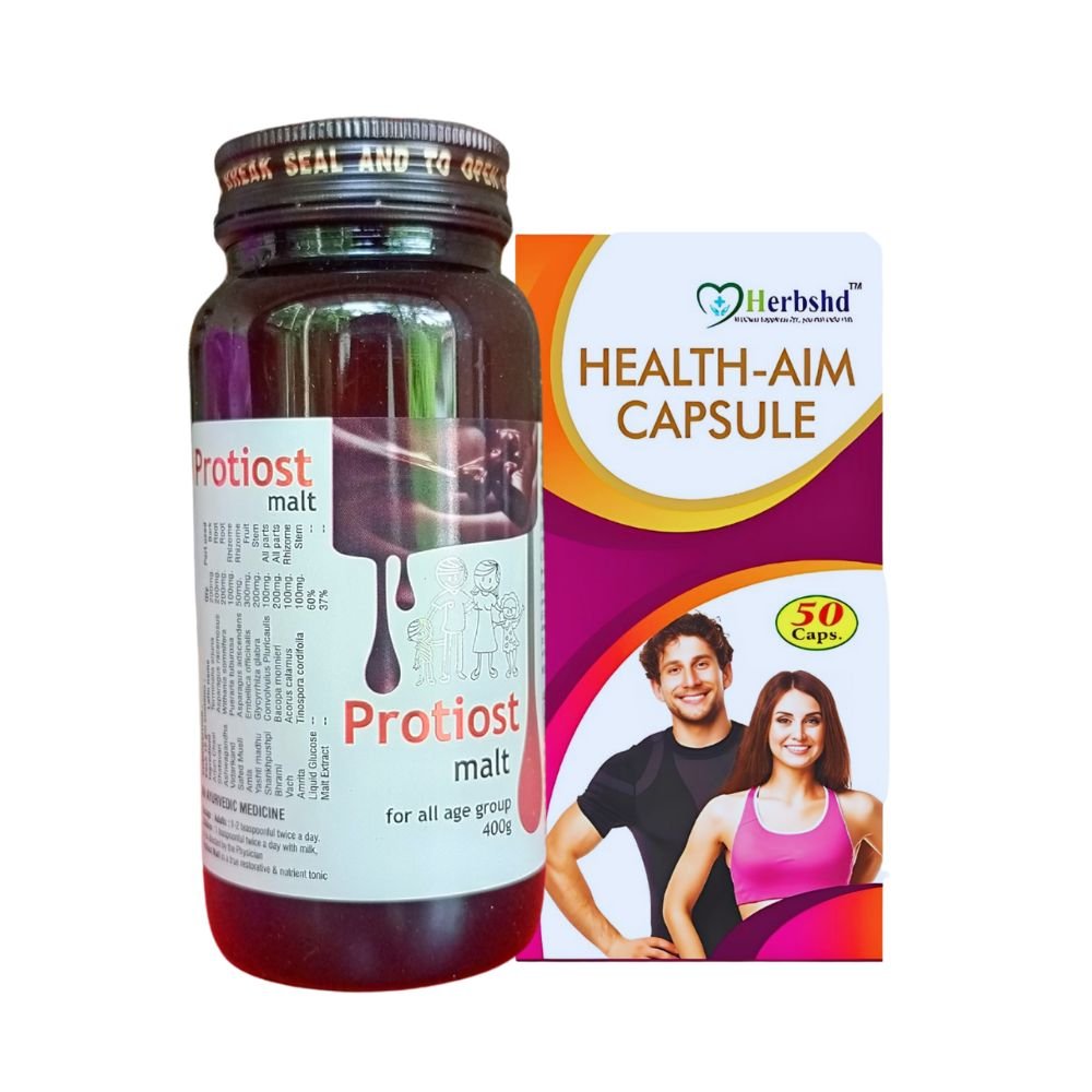 Ayurvedic Protiost malt & Health Aim capsule (combo pack).for all age group.