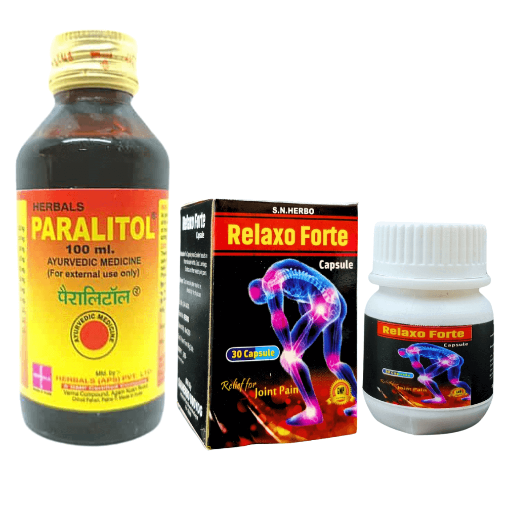 Ayurvedic Relaxo Forte Capsule & Paralitol Oil 100 ml (combo pack)