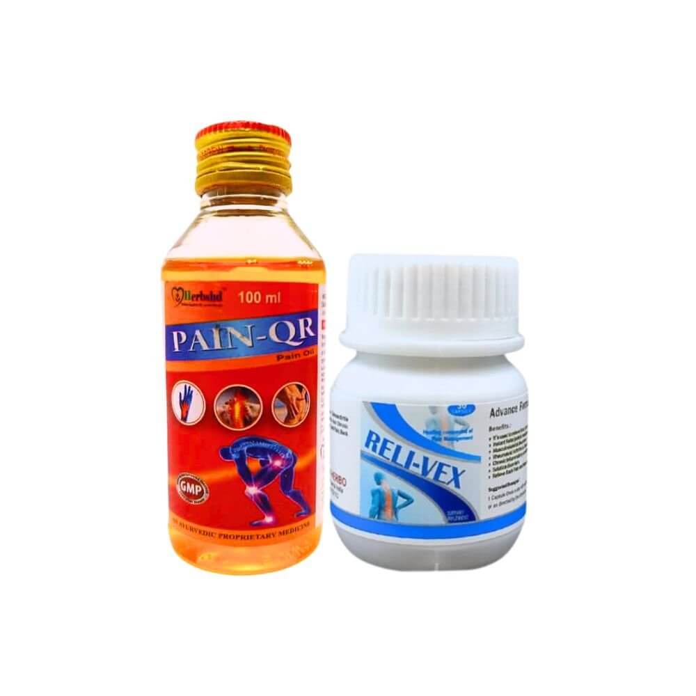 Ayurvedic RELI - VEX Capsule & Pain QR Oil (combo)