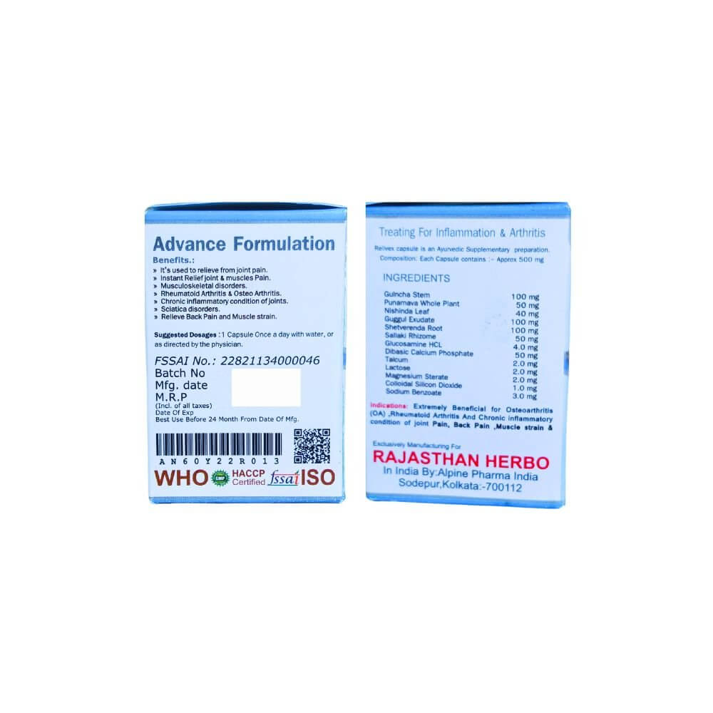 Ayurvedic RELI - VEX Capsule & Pain QR Oil (combo)