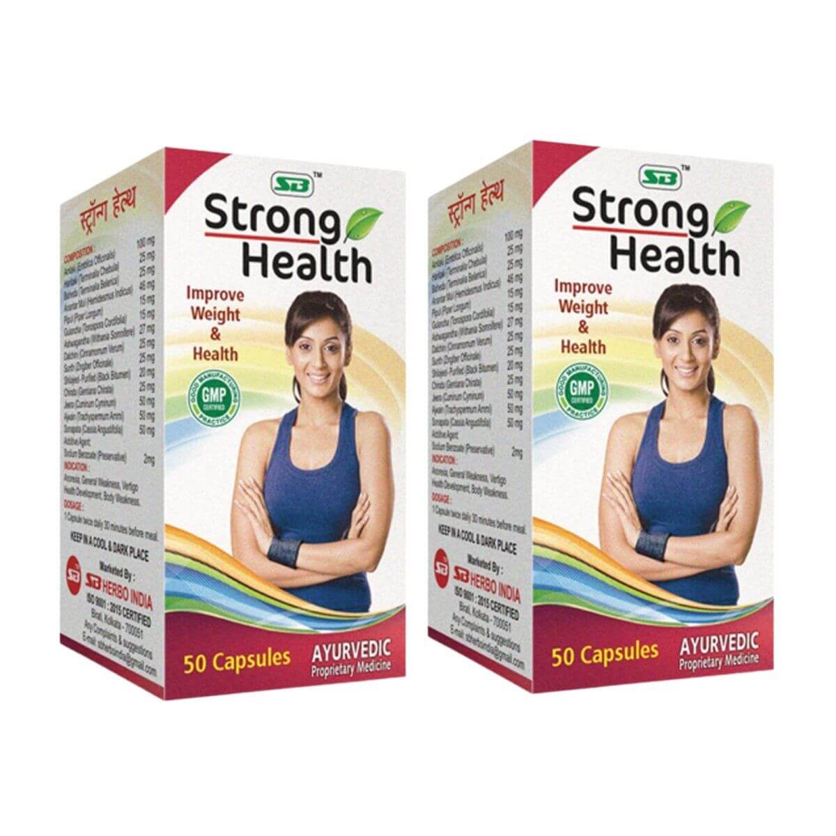Ayurvedic SB STRONG Capsule 2-Pack for Body Weakness