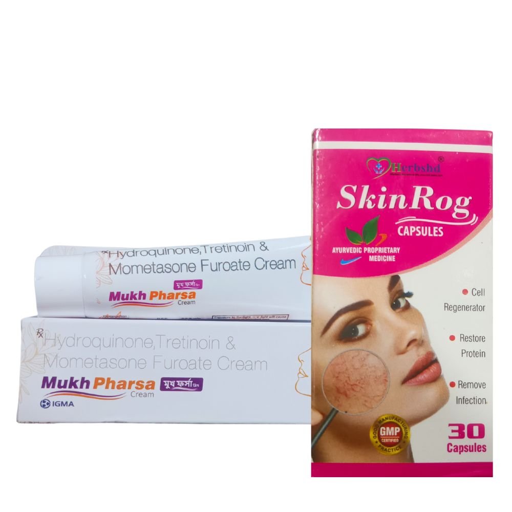Ayurvedic Skin Rog capsule & Mukh pharsa cream (COMBO PACK)