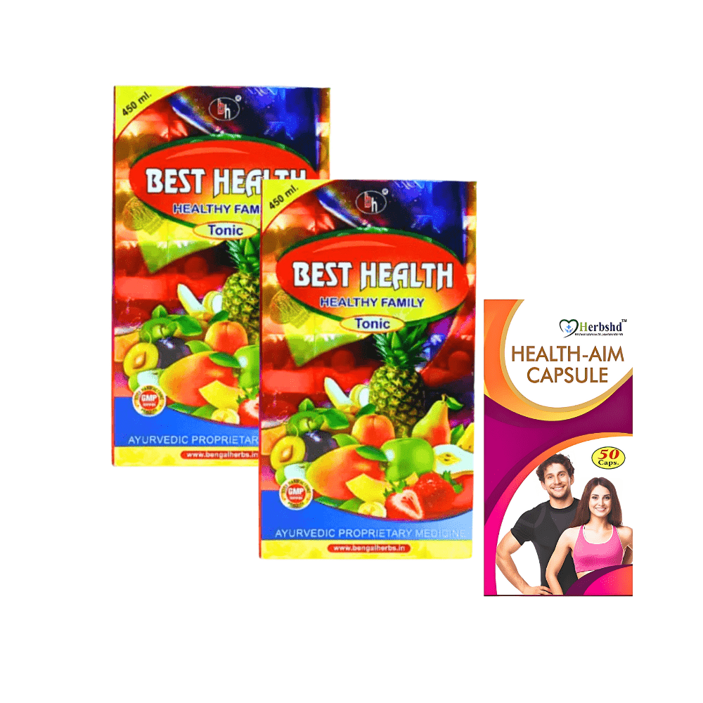 Best Health Tonic weight gainer (Pack Off 2) & Health Aim 50 Capsule mass gainer
