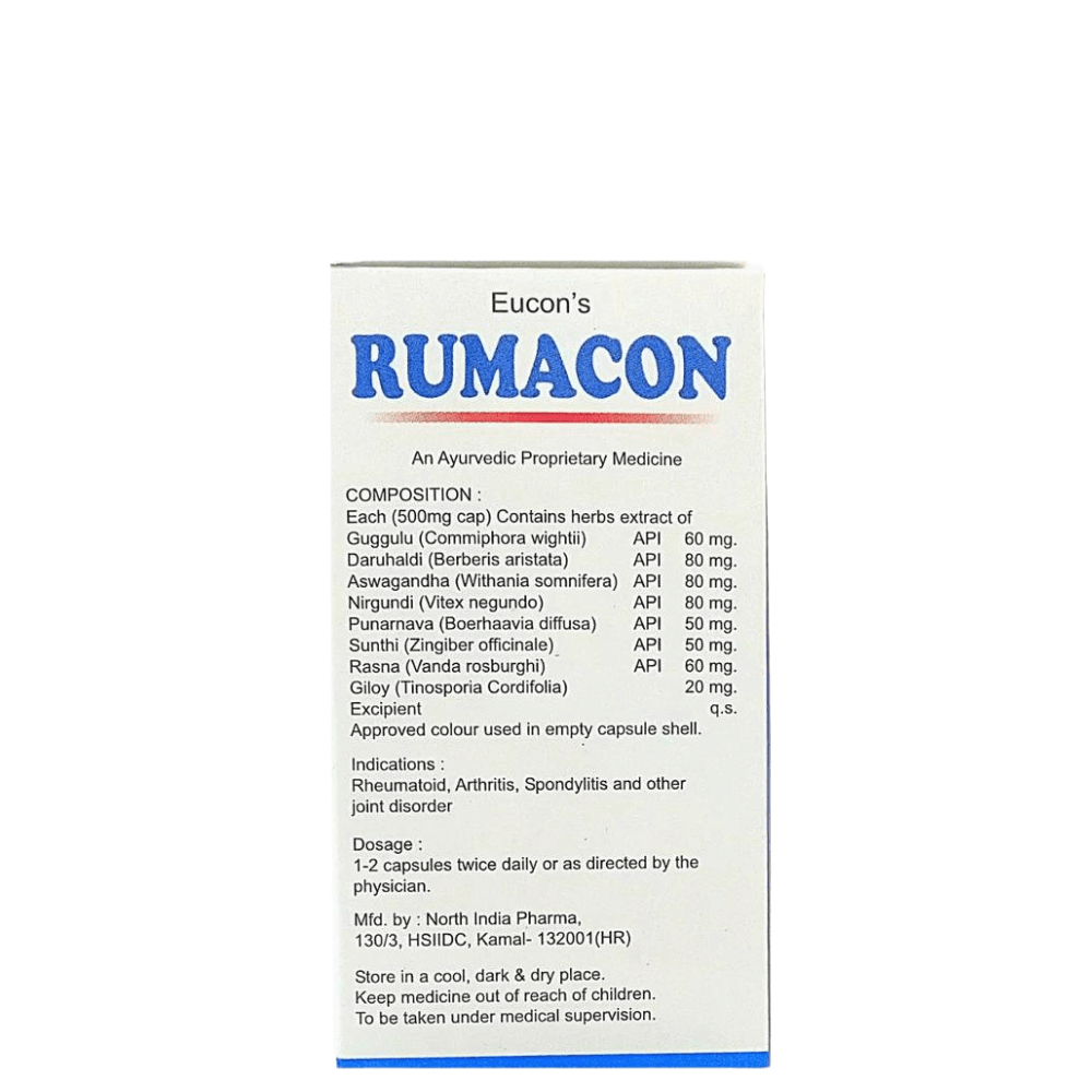 Buy Ayurvedic Eucon`s Rumacon Capsule For Arthritis (Pack of 3)