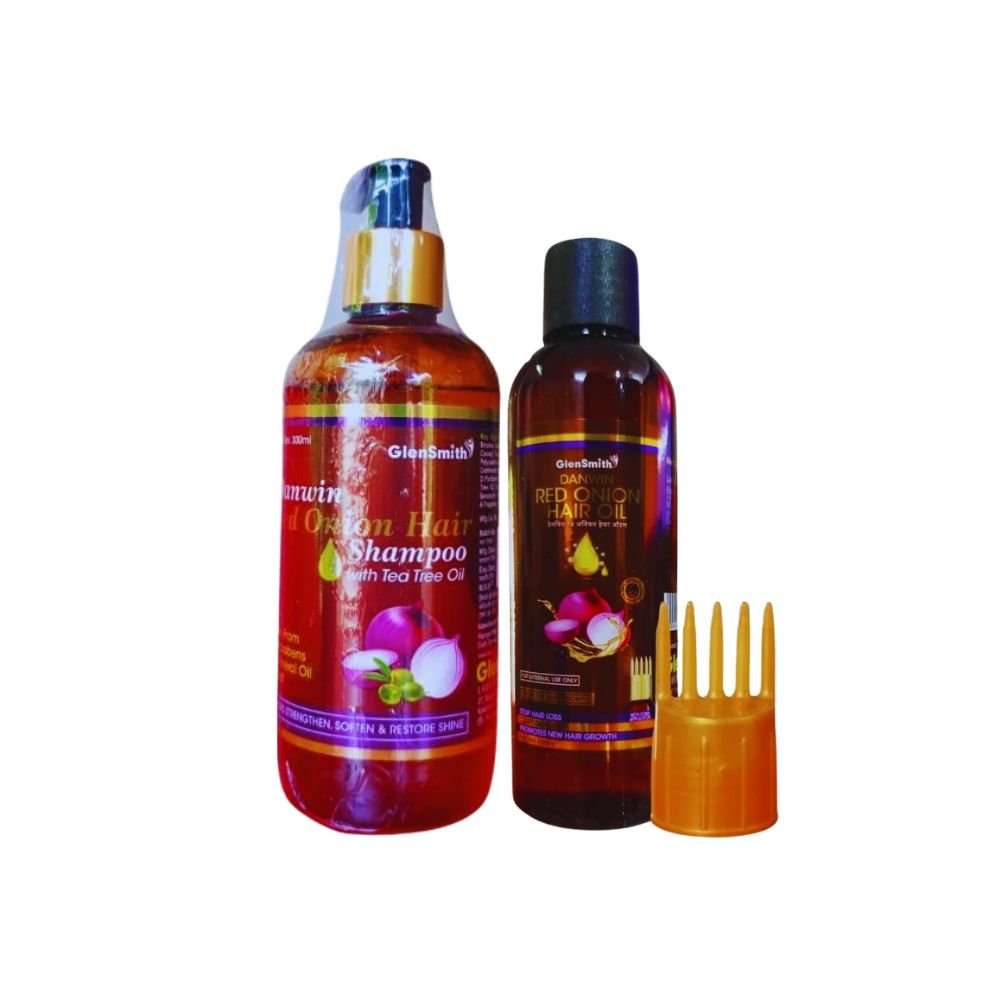 Danwin Red Onion Hair Oil & Shampoo And Health AIM Capsule For hairfall hair fall and hair loss