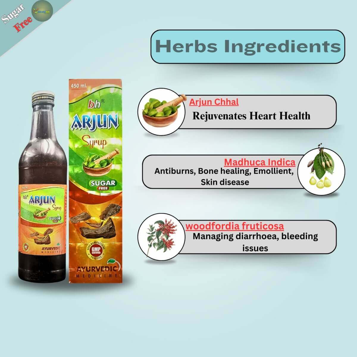 3-Pack Antioxidant Arjun Syrup by Dr. Biswas – Immune System Support