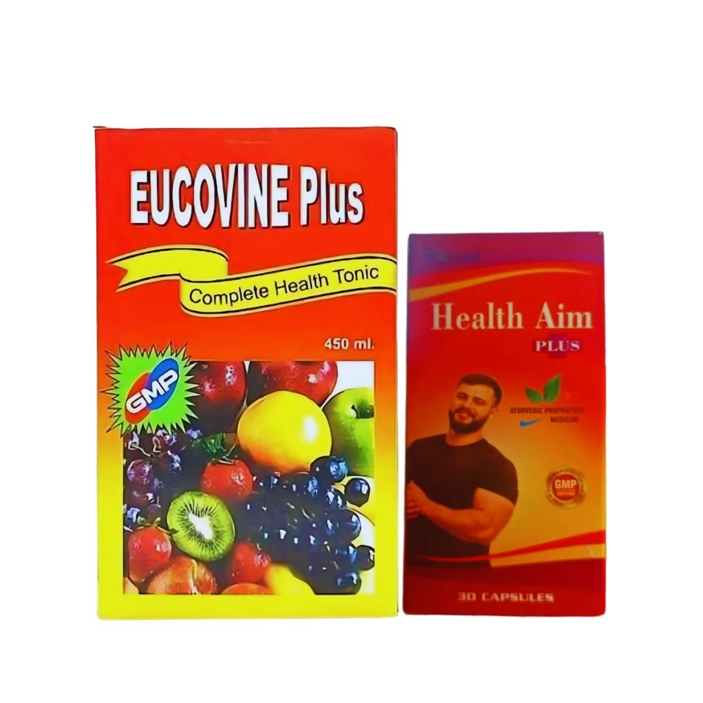Eucovine Plus Tonic & Health Aim Plus Capsule For Gaining Weight Fast (Combo)