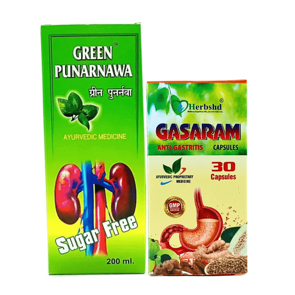 Green Punarnawar Tonic & Gasaram Capsule combo