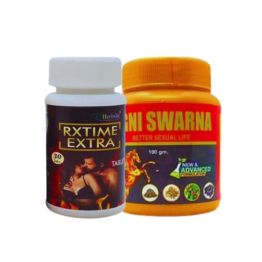 Early Ejaculation Treatment Agni Swarna Powder & Rxtime Extra Tablet ( Combo )