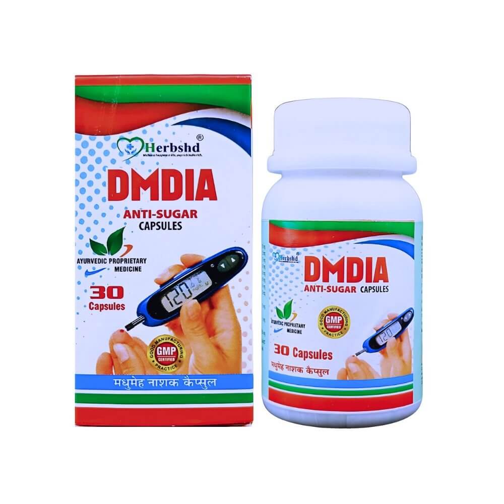 Herbshd Ayurvedic DMDIA Anti - sugar Capsule & Karela Juice Combo
