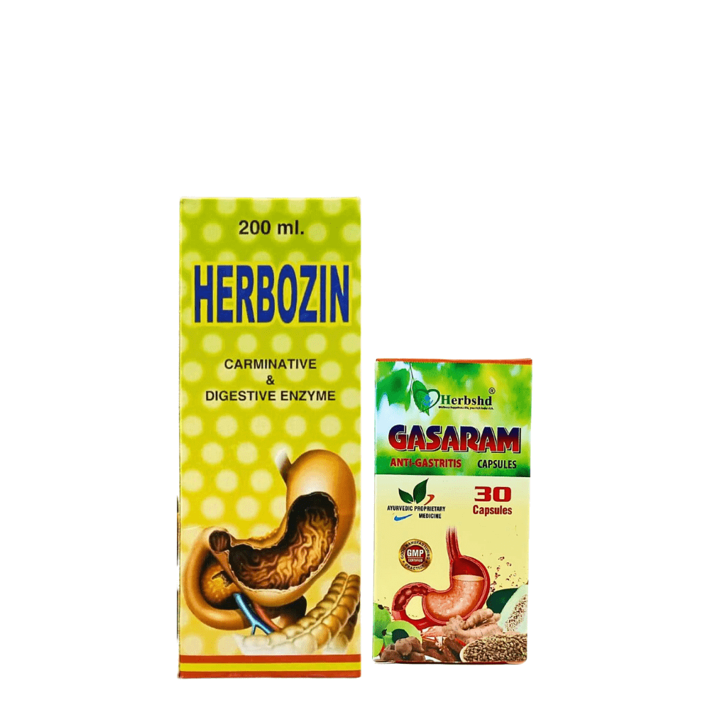 Herbshd Ayurvedic Gasaram Capsule & Ayurvedic Herbozin Syrup (combo pack )