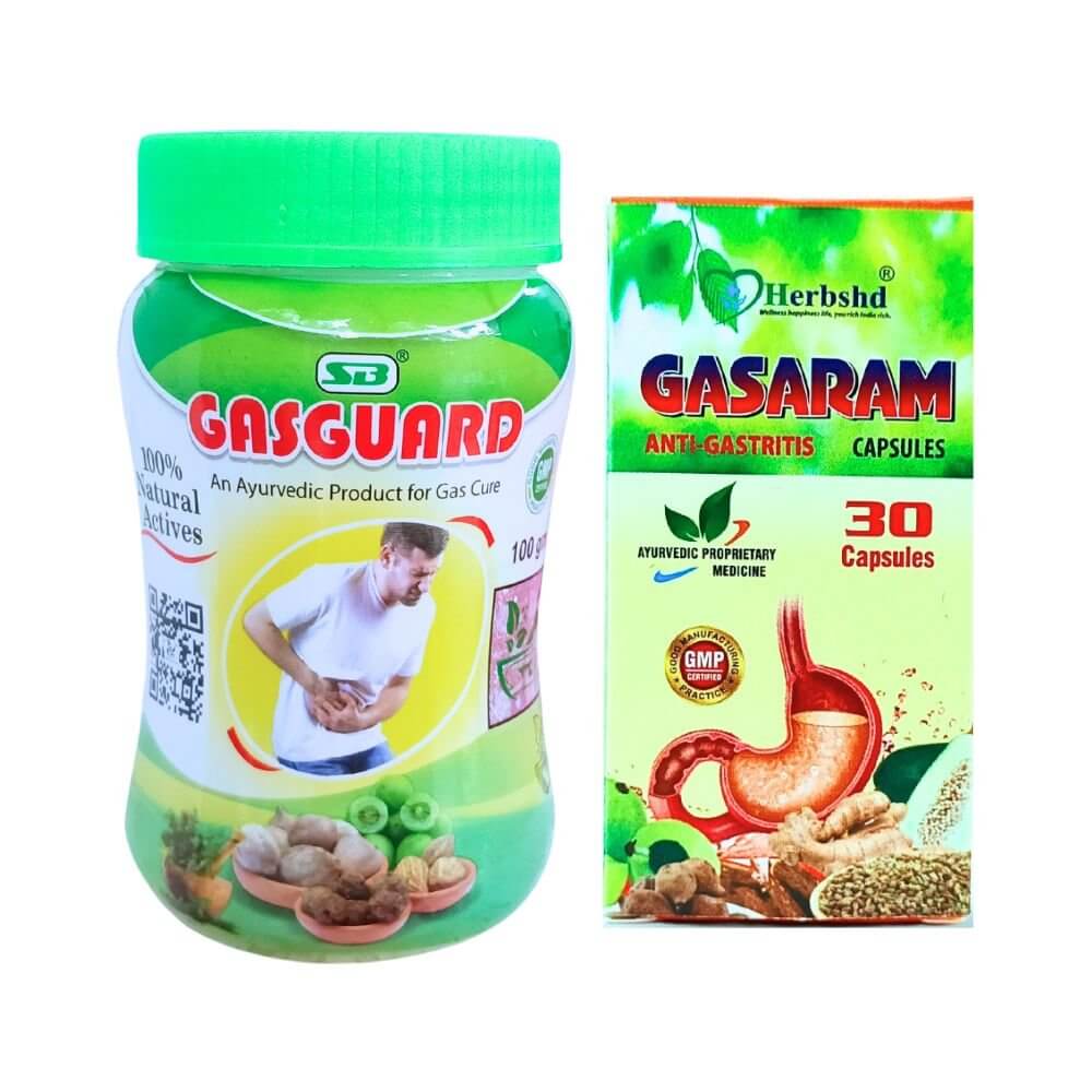 Herbshd Ayurvedic Gasaram Capsule & Gasguard Powder combo