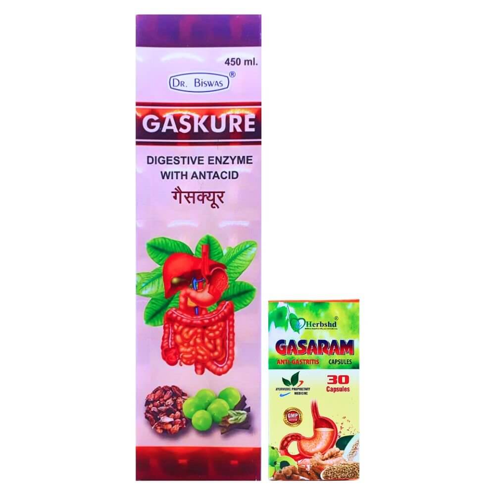 Herbshd Ayurvedic Gasaram Capsule & Gaskure Syrup combo