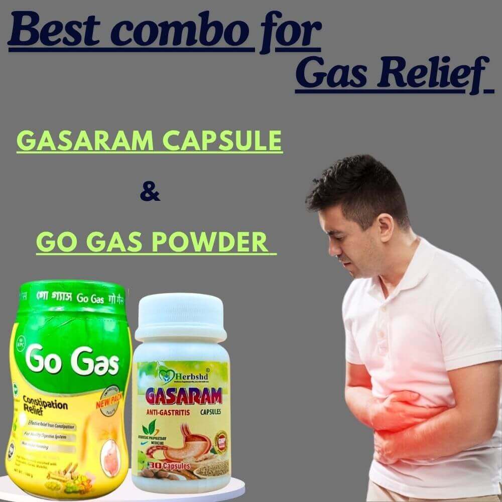 Herbshd Ayurvedic Gasaram Capsule & Go Gas Powder combo