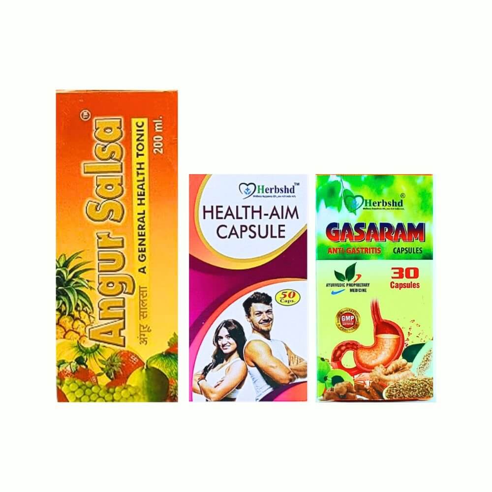Herbshd Ayurvedic Gasaram Capsule & Health Aim Capsule & Angur Salsa (combo)