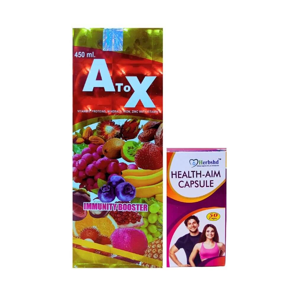 Herbshd Ayurvedic Health Aim Capsule & A To X tonic combo