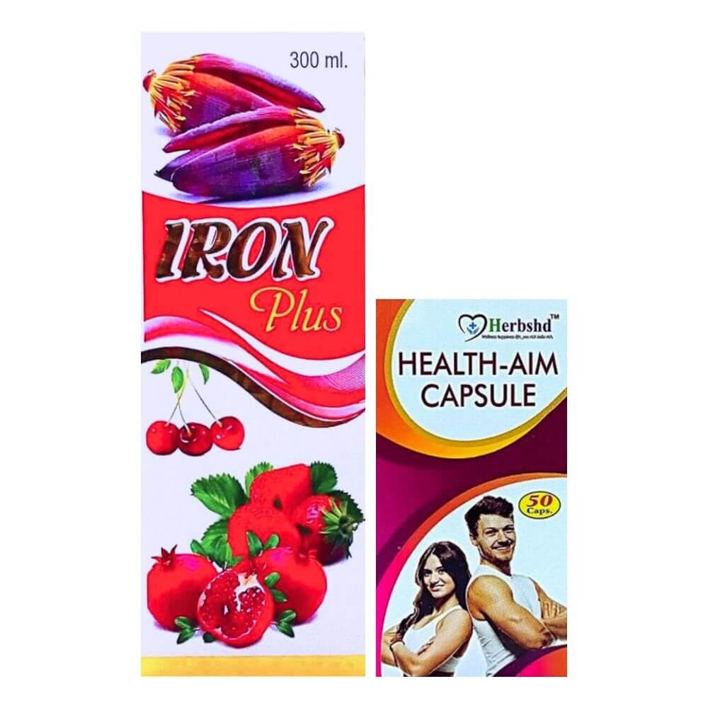 Herbshd ayurvedic Health Aim Capsule & Iron Plus Tonic combo