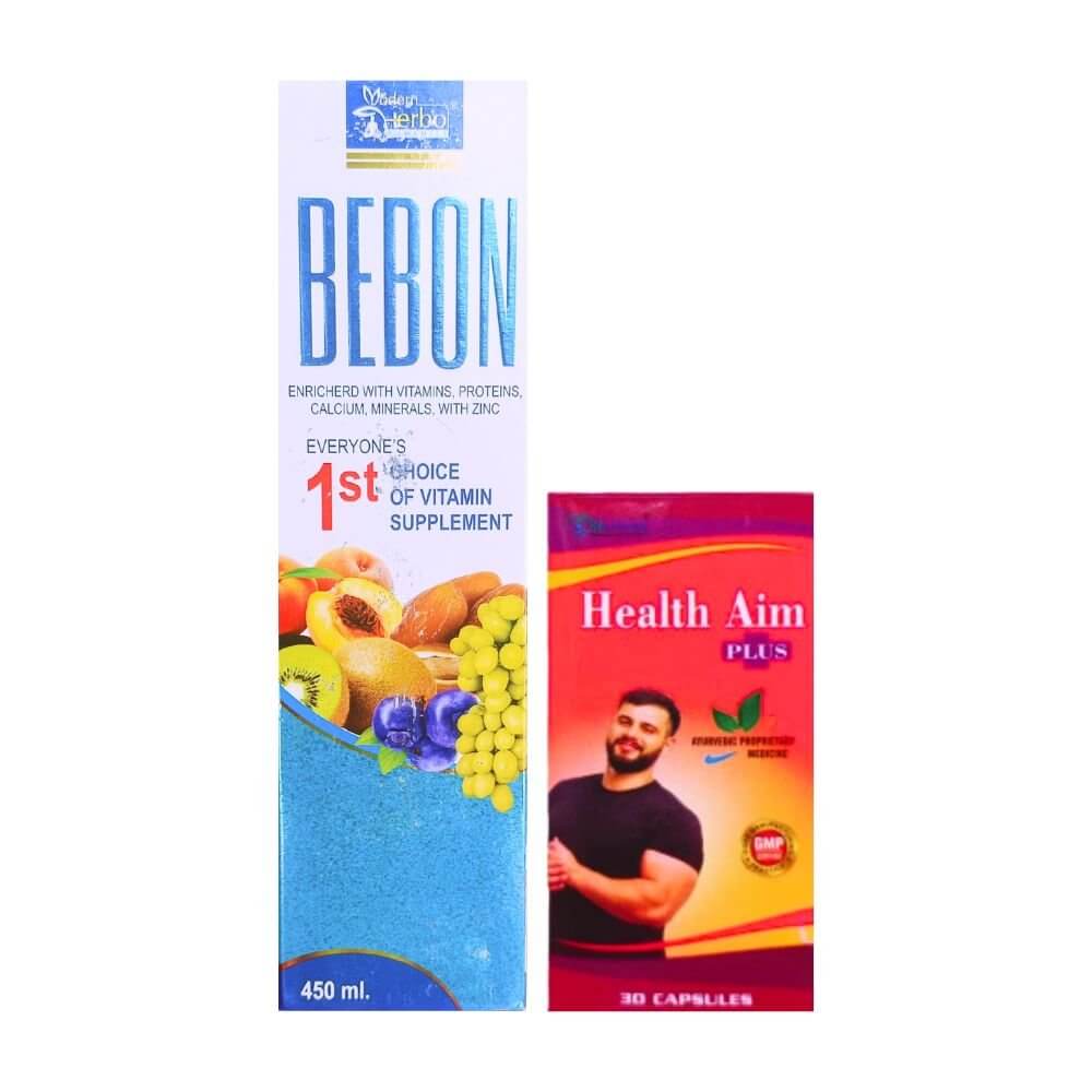 Herbshd Ayurvedic Health Aim Plus Capsule & Bebon Syrup combo