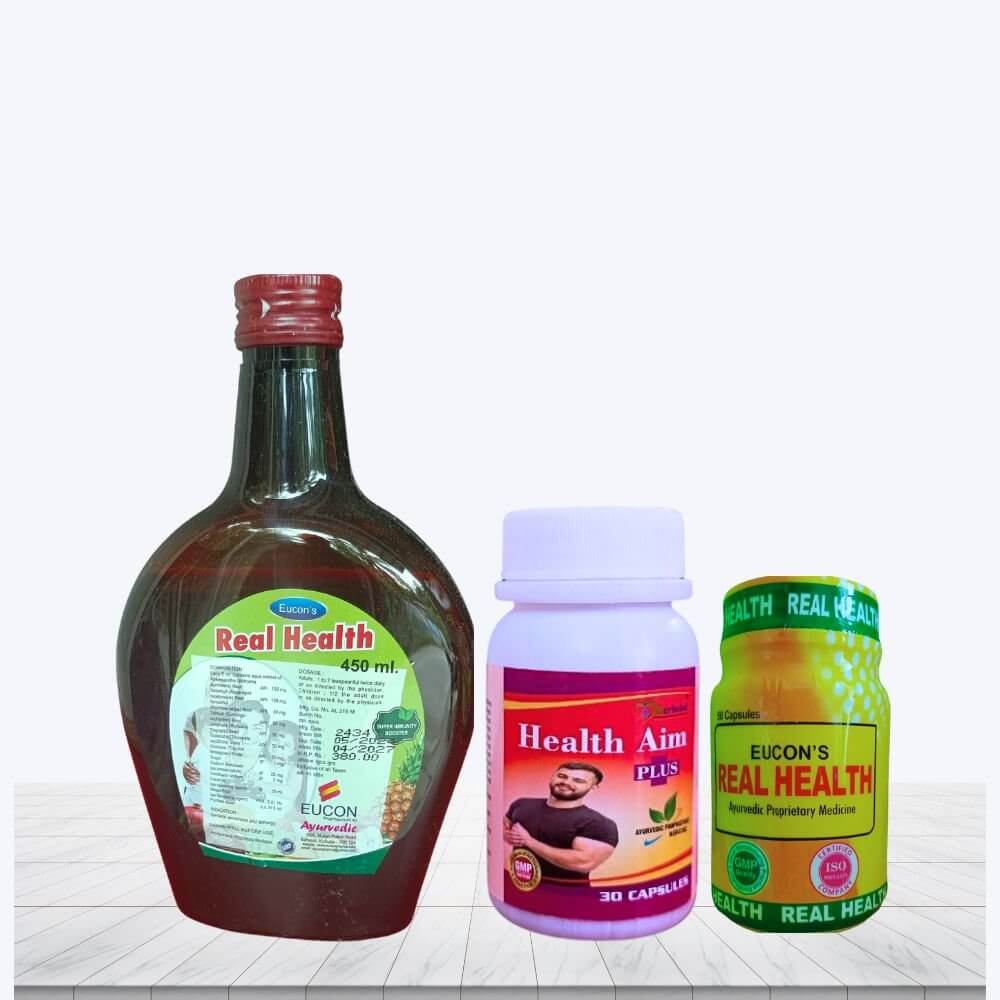 Herbshd Ayurvedic Health Aim Plus Capsule & Real Health Tonic with Real Health Capsule (combo pack)