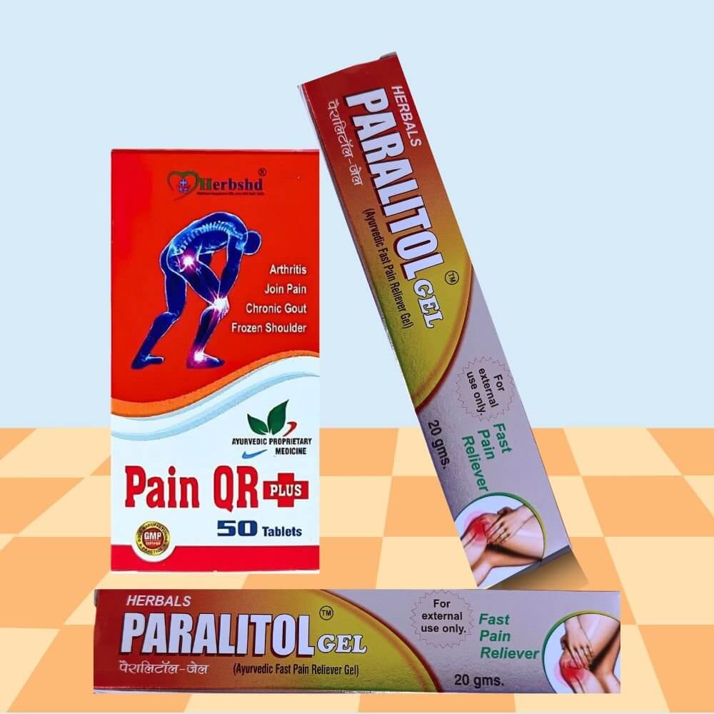 Herbshd Ayurvedic Pain QR Plus Capsule & Paralitol Gel - pack of 2 (combo pack)
