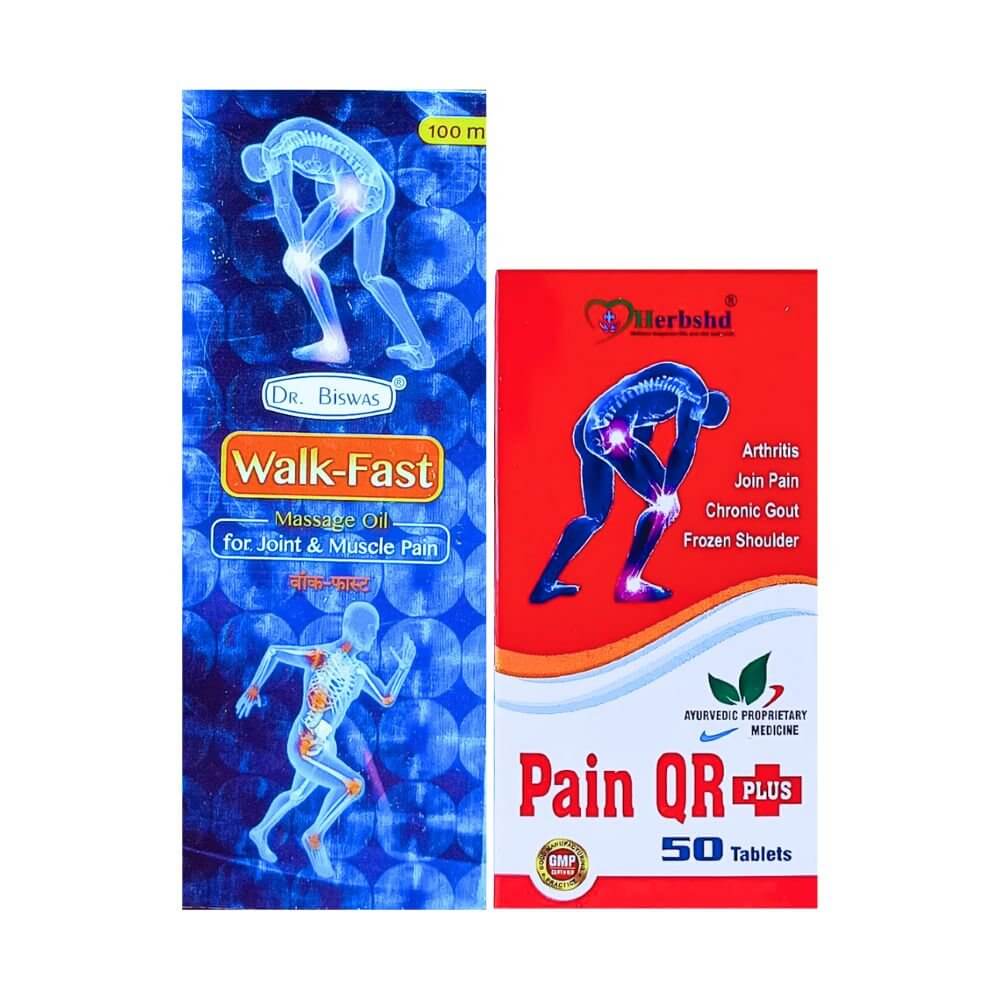 Herbshd Ayurvedic Pain QR Plus Capsule & Walk - Fast Massage Oil combo