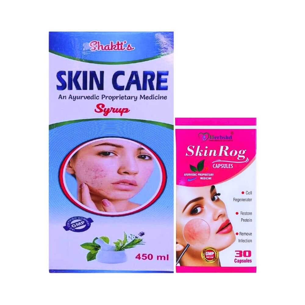 Herbshd Ayurvedic Skin Rog Capsule & Skin Care Syrup combo
