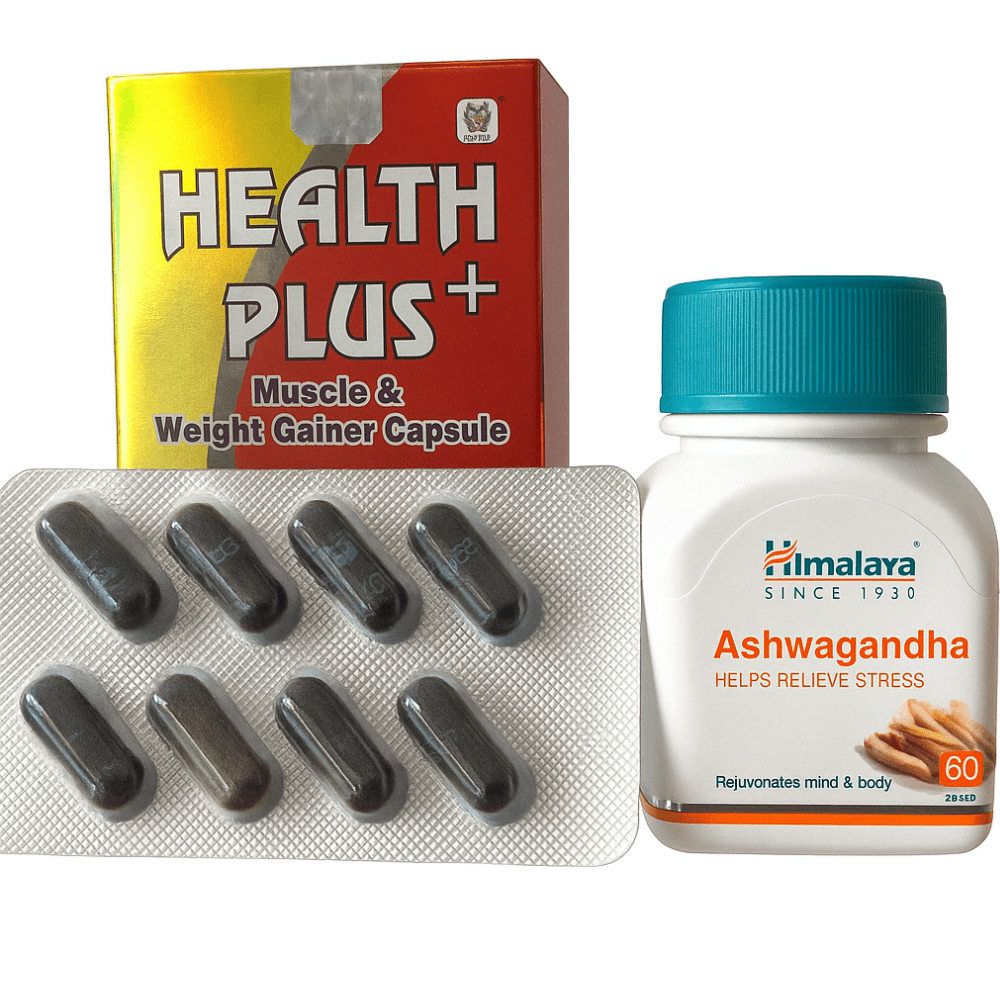 Himalaya Ashwagandha & Health Plus cap – Weight Gain & Stress Relief