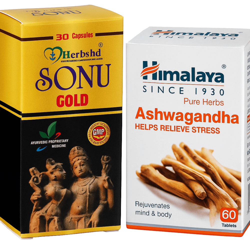 Himalaya Ashwagandha + Sonu Gold Capsule for Strength & Calm