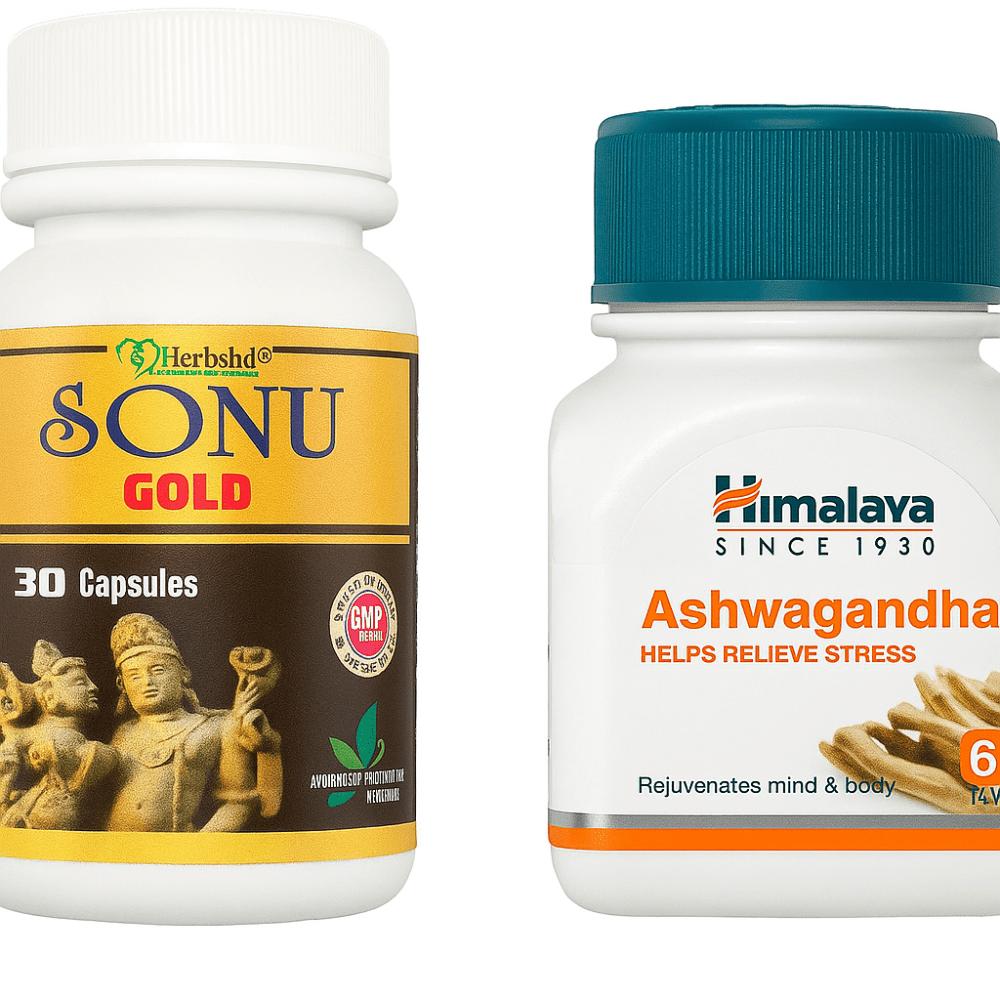 Himalaya Ashwagandha + Sonu Gold Capsule for Strength & Calm