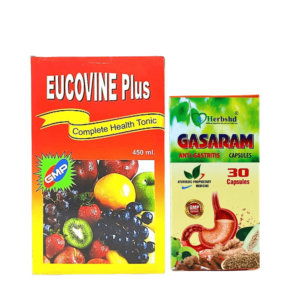 Multivitamin Eucovine Plus Tonic & Gasaram Anti - Gastritis Capsule (Combo pack)