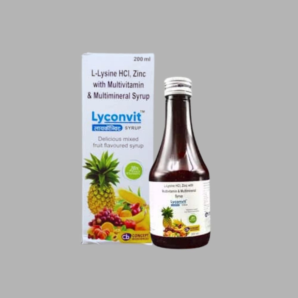 Multivitamin Lyconvit Syrup 200 ml (Pack of 3)