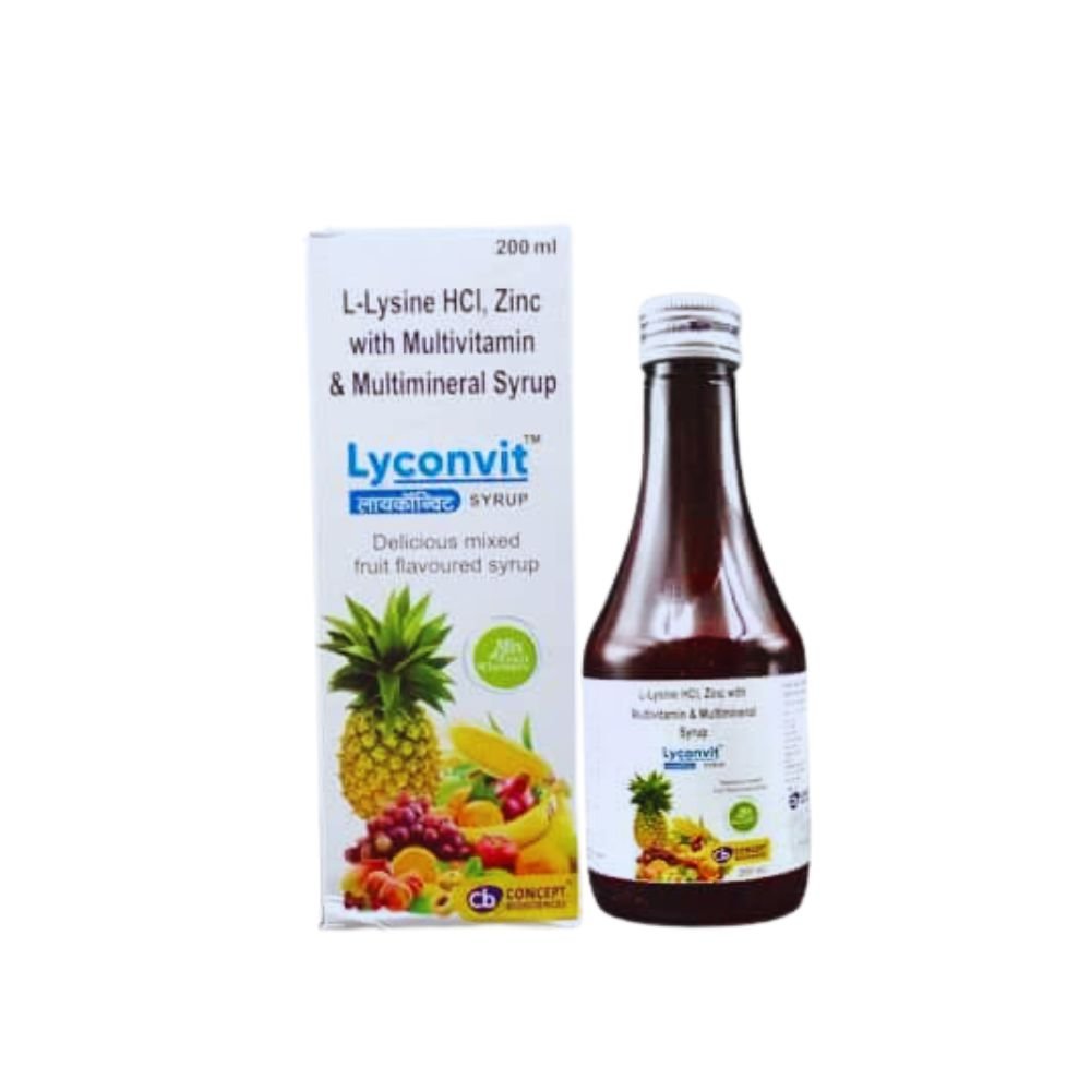 Multivitamin Lyconvit Syrup 200 ml. (pack of 3)