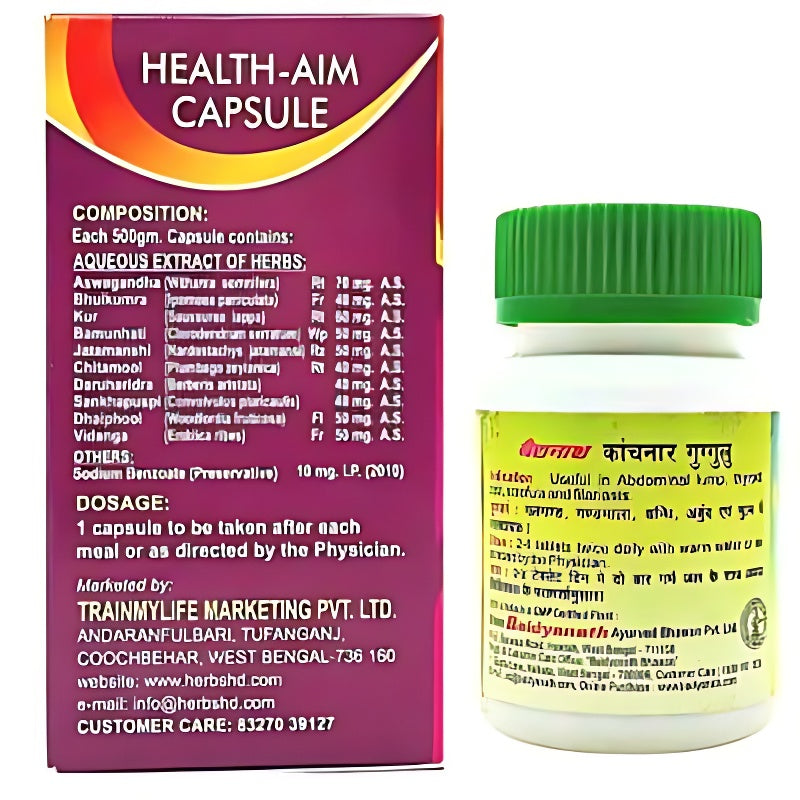 Baidyanath Kanchnar Guggulu 80 Tablet & Health Aim 50 Capsule (combo)