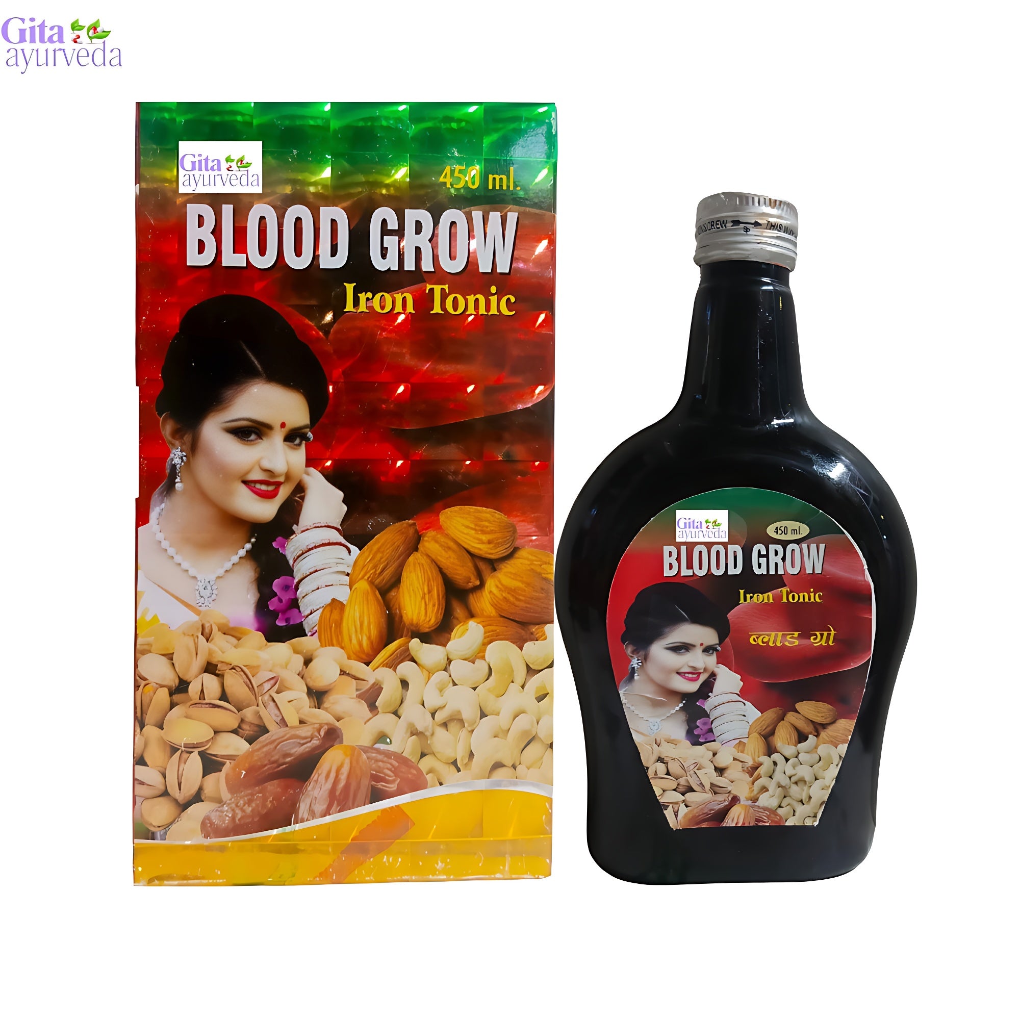 Blood Grow Iron Tonic & Red Blood Cells Normal Range ( Pack off 2)