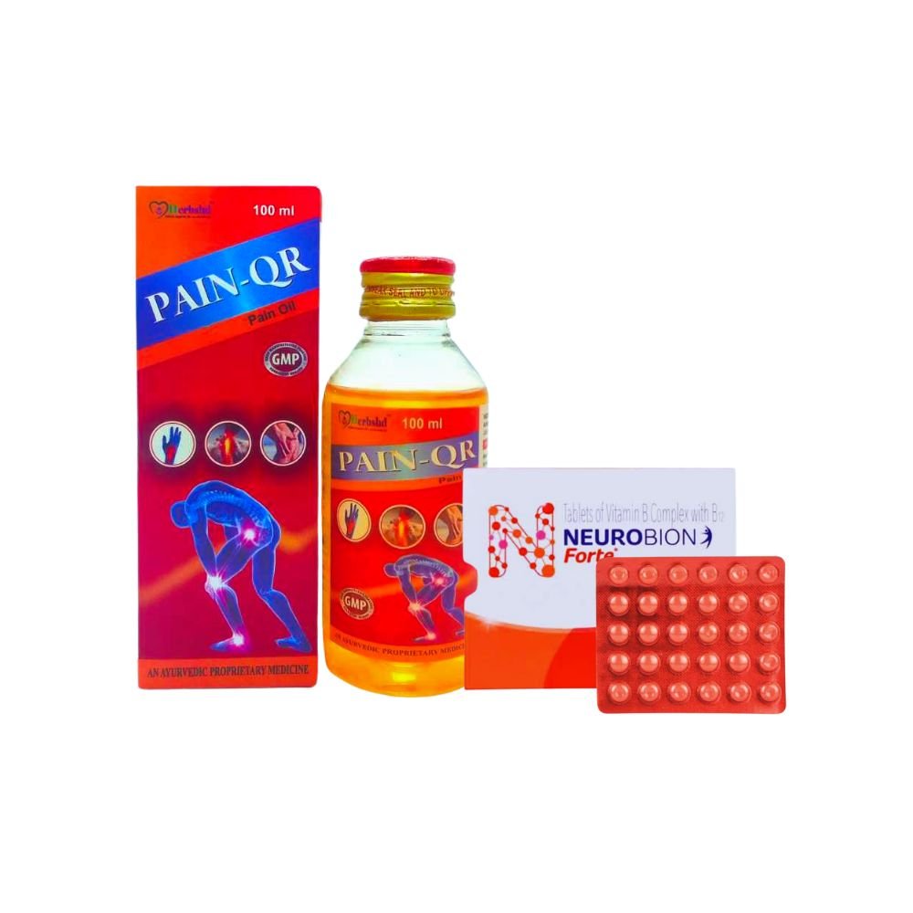 Pain Relief & vitamin supplement|Neurobion Forte & Pain - Qr Oil Combo Pack