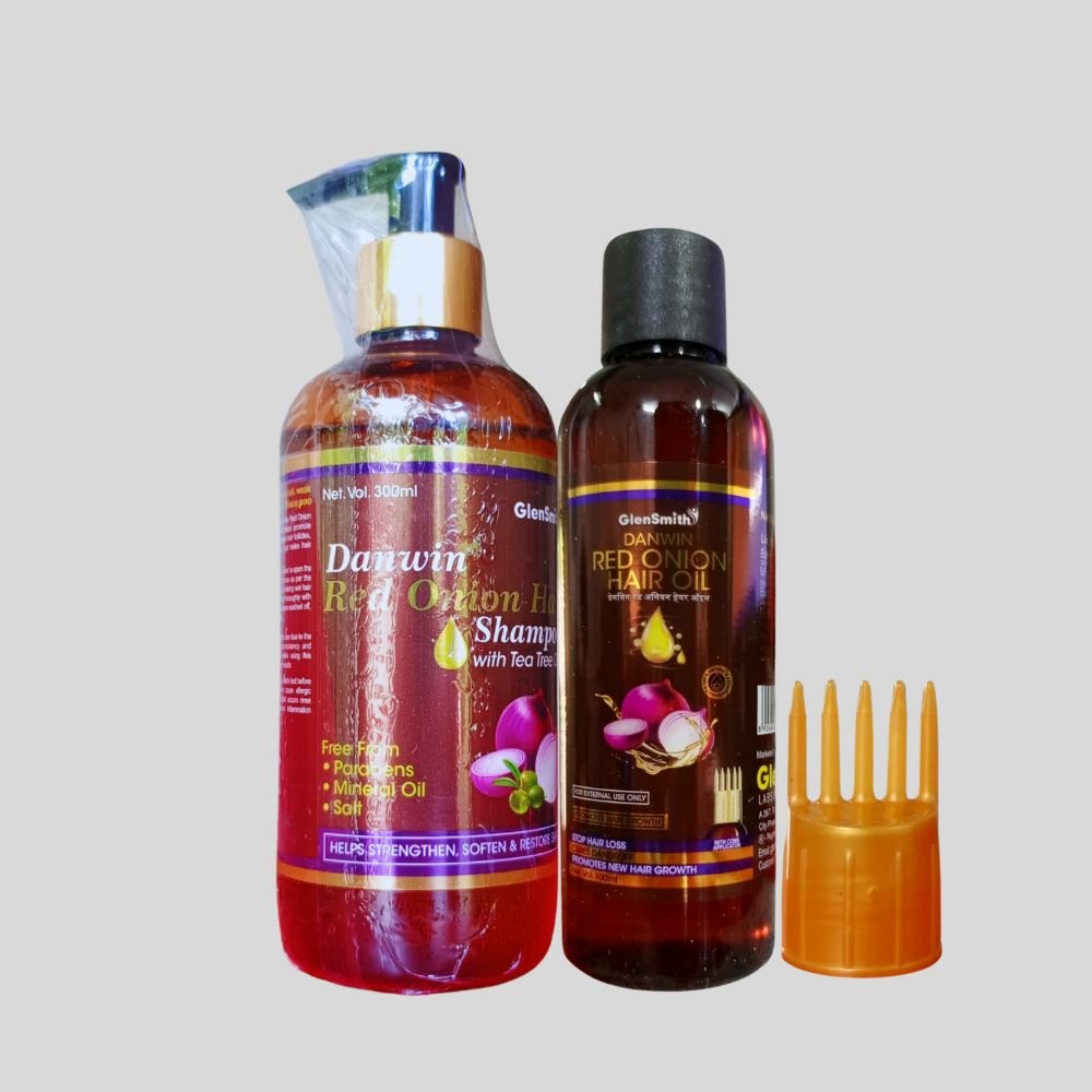 Red Onion Hair Oil & Danwin Red Onion Hair Shampoo (Combo Pack)