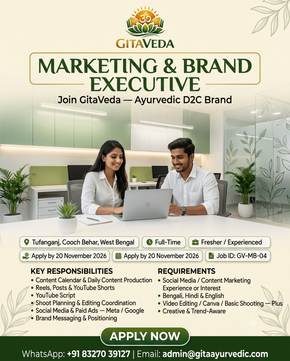 Marketing & Brand Executive - gitaayurvedic.com