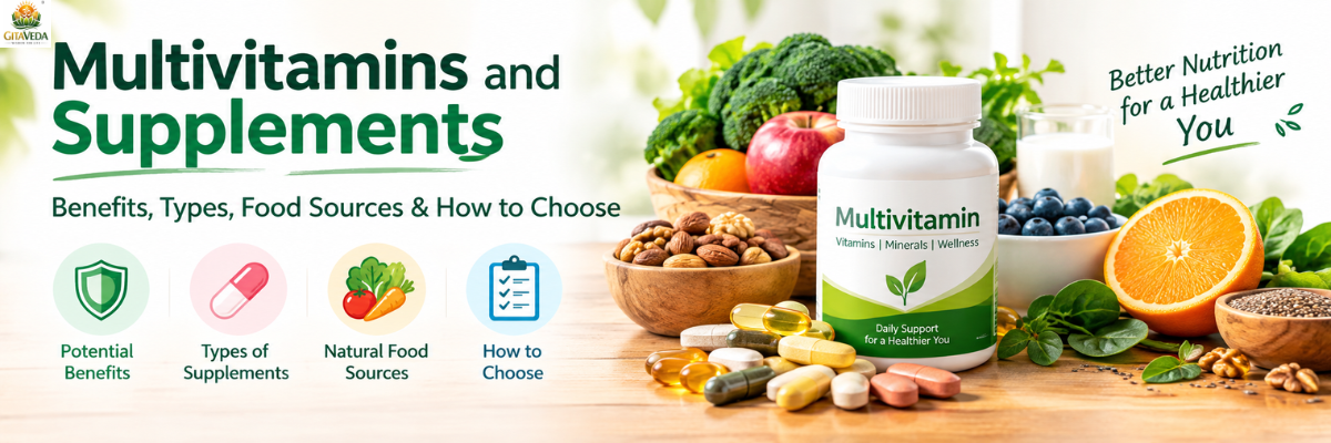 Multivitamins and Supplements: Benefits, Types, Food Sources