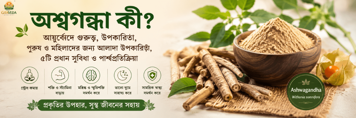 অশ্বগন্ধার ৫টি প্রধান উপকারিতা: পুরুষ ও মহিলাদের জন্য কেন গুরুত্বপূর্ণ? - gitaayurvedic.com
