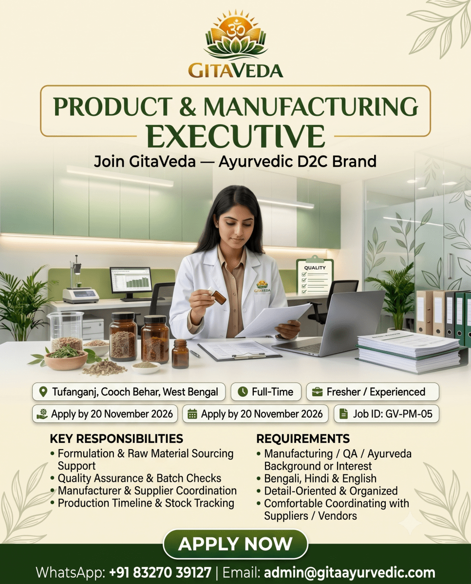 Product & Manufacturing Executive - gitaayurvedic.com